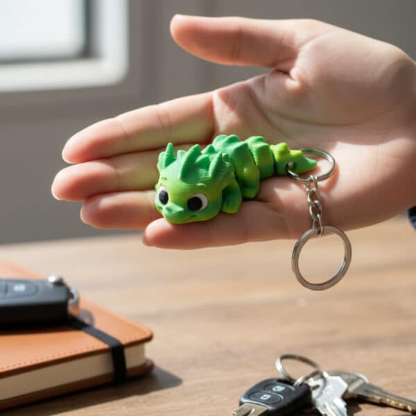 Su Ejderhası Figürlü Hareketli Anahtarlık
