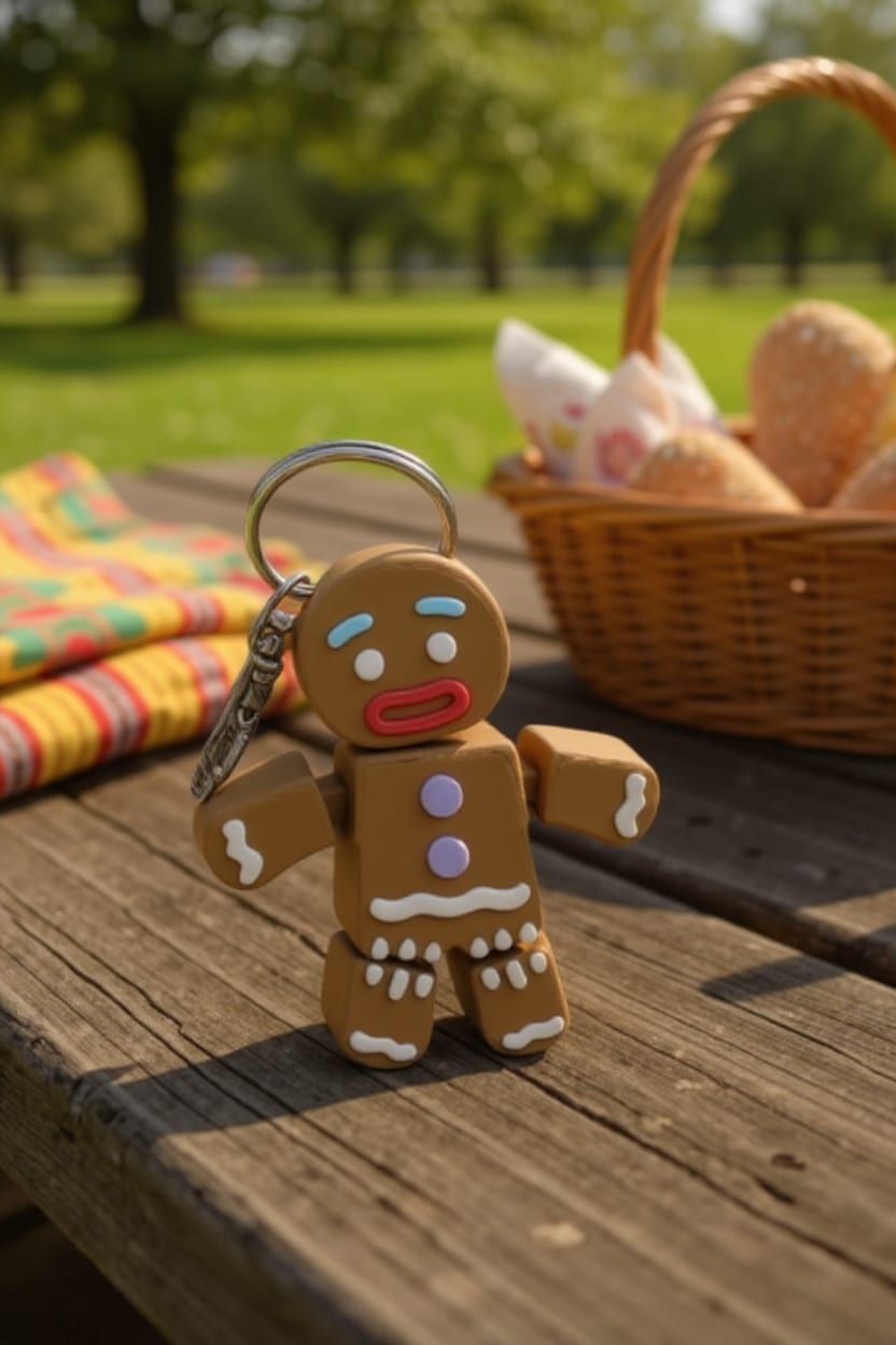 Lifestyle-Shot-38E28E08-D78D-4381-9Ad8-2500315B4B15-Jpg.jpg Kurabiye Adam Figürlü Hareketli Anahtarlık - Görsel 1