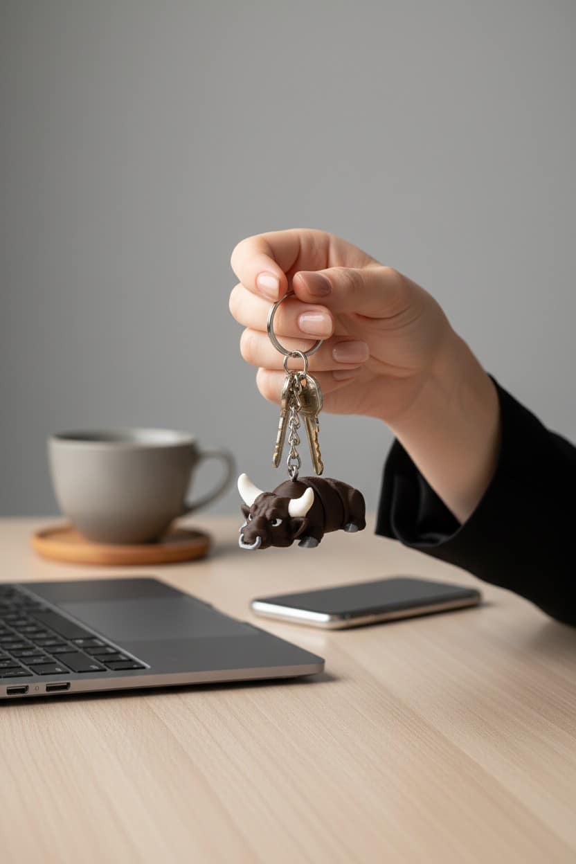 Lifestyle-Shot-3B705494-0A92-44Cf-889D-83Aeaade74Ce-Jpg.jpg Güçlü Boğa Figürlü Hareketli Anahtarlık - Görsel 1