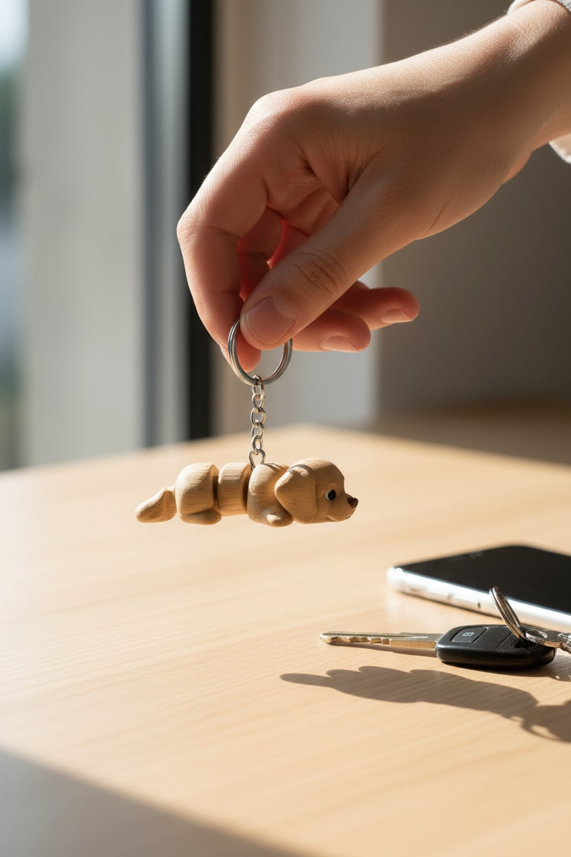 Lifestyle-Shot-460E7Fb5-Efcb-4659-8E87-1Bcc78Eb1374-Jpg.jpg Golden Köpek Figürlü Hareketli Anahtarlık - Görsel 1