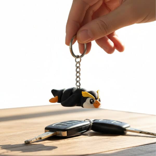 Penguen Figürlü Hareketli Anahtarlık