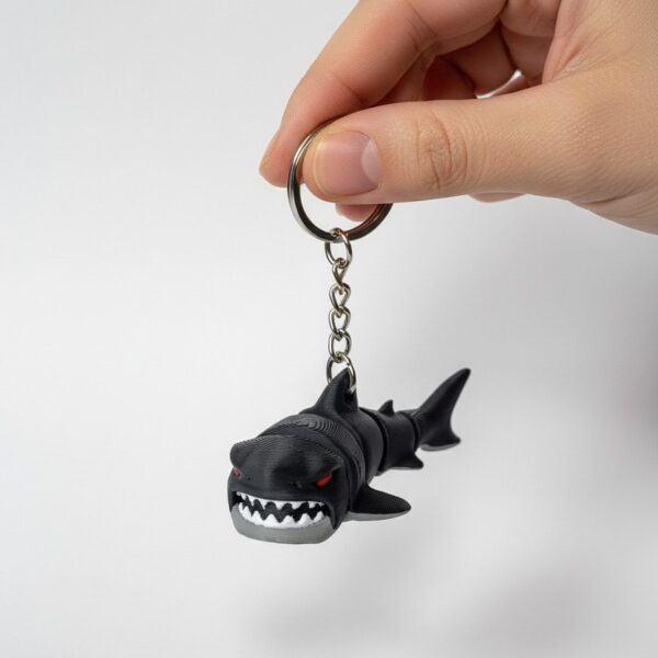 Megalodon Köpekbalığı Figürlü Hareketli Anahtarlık