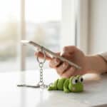 Sevimli Kurbağa Figürlü Hareketli Anahtarlık