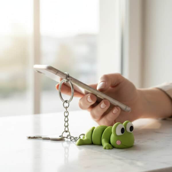 Sevimli Kurbağa Figürlü Hareketli Anahtarlık