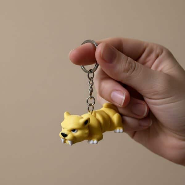 Kılıç Dişli Kaplan Figürlü Hareketli Anahtarlık