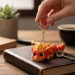 Ateş Ejderhası Figürlü Hareketli Anahtarlık