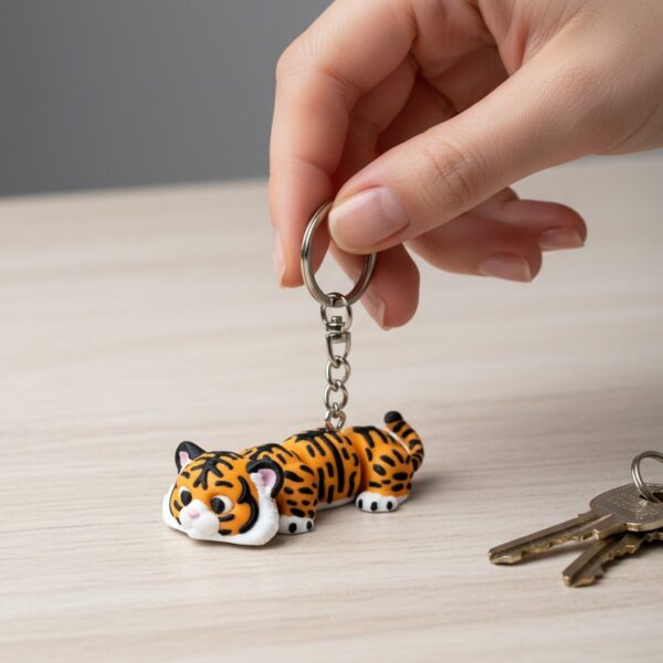 Kaplan Figürlü Hareketli Anahtarlık