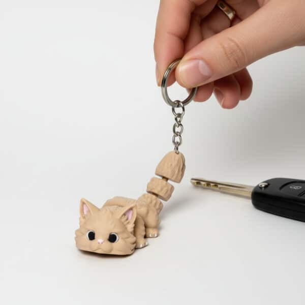 Sevimli Kedi Figürlü Hareketli Anahtarlık