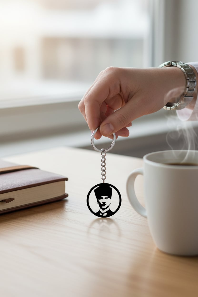 Lifestyle-Shot-7C8C78B5-7A55-40Ae-Bed4-A08Db22Eb5C9-Jpeg.jpeg Atatürk Figürlü Anahtarlık - Görsel 1