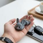 Sevimli Tavşan Figürlü Hareketli Anahtarlık