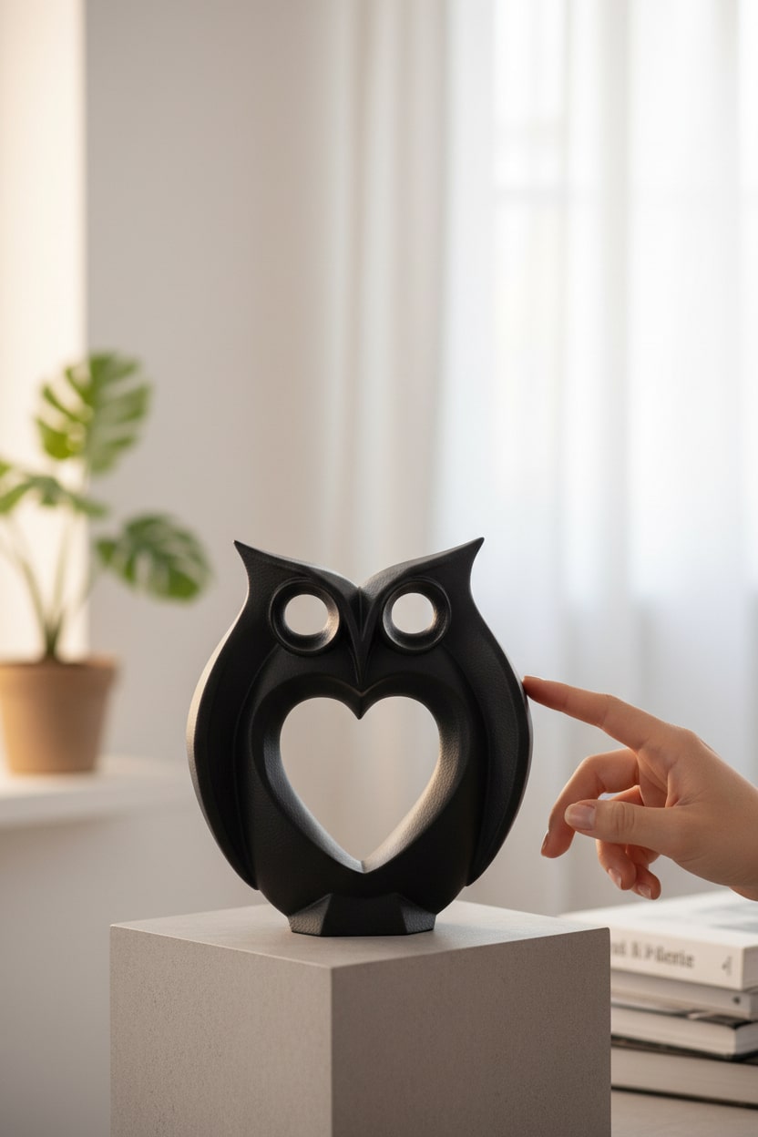 Lifestyle-Shot-9Fff9E16-2Bb2-494A-964E-7D8441Ce7E87-Jpg.jpg Kalpli Baykuş Figürlü Dekoratif Biblo - Görsel 1