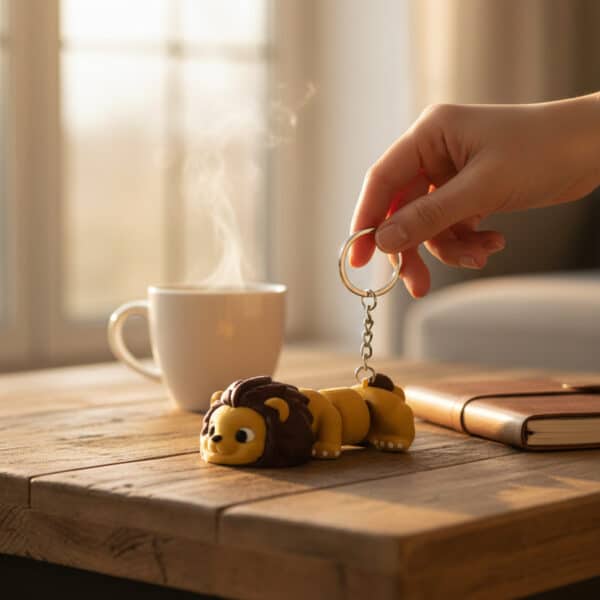 Aslan Figürlü Hareketli Anahtarlık