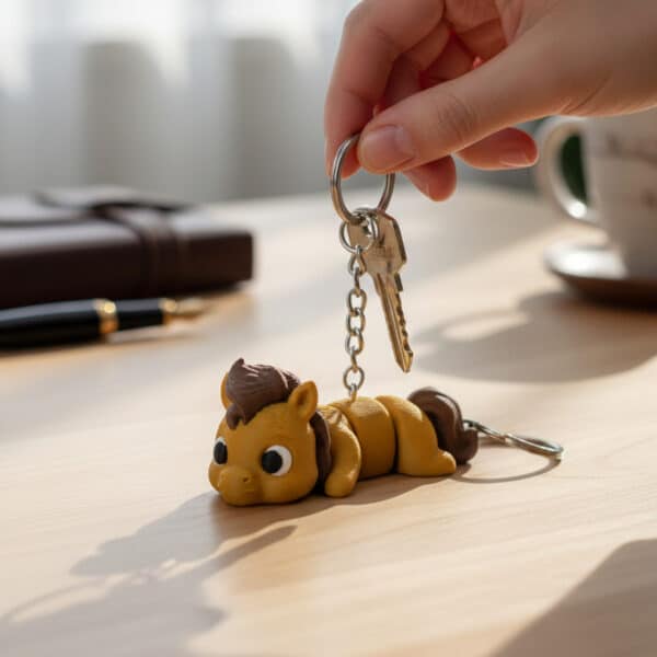 Sevimli At Figürlü Hareketli Anahtarlık