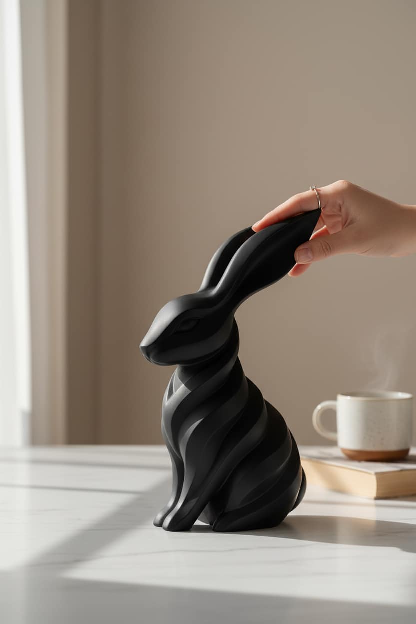 Lifestyle-Shot-Cb299C5F-71D3-4Dcc-8D92-59790D0E6568-Jpg-1.Jpg Modern Tavşan Figürlü Dekoratif Biblo - Görsel 1