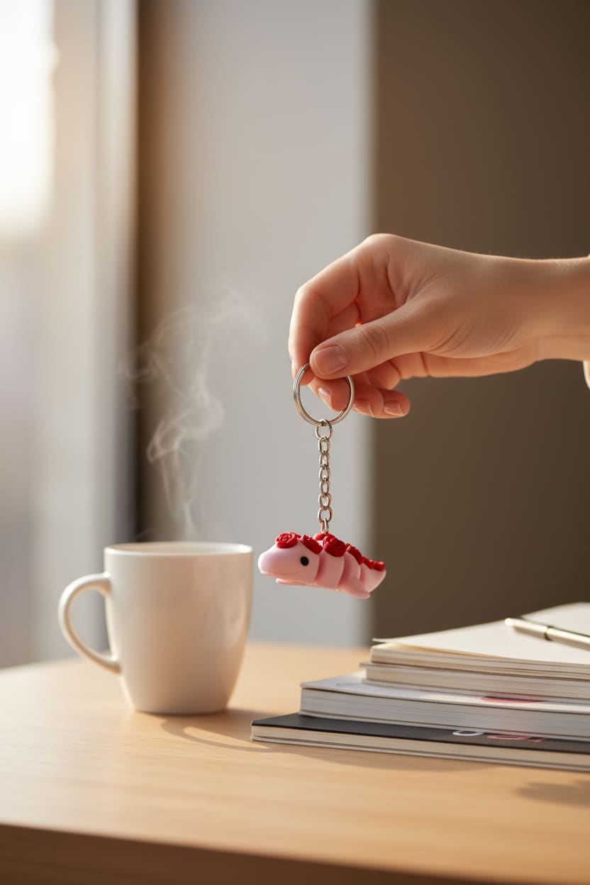 Lifestyle-Shot-Cb537Aaa-3B90-4D8D-82E8-F714299Fc61B-Jpg.jpg Gül Ve Dinozor Figürlü Hareketli Anahtarlık - Görsel 1