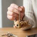 Ren Geyiği Figürlü Hareketli Anahtarlık