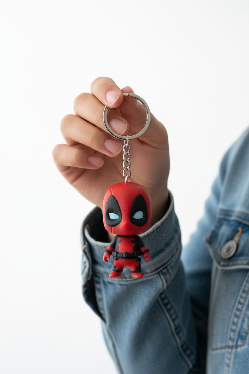 Lifestyle-Shot-E056F8Be-6D0B-4319-Bc15-82Fd1224Bbf2-Jpg.jpg Deadpool Figürlü Hareketli Anahtarlık - Görsel 1