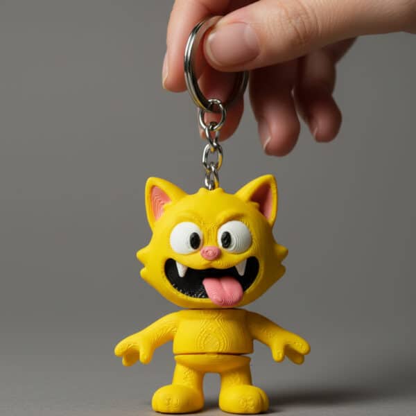 Çılgın Kedi Figürlü Hareketli Anahtarlık