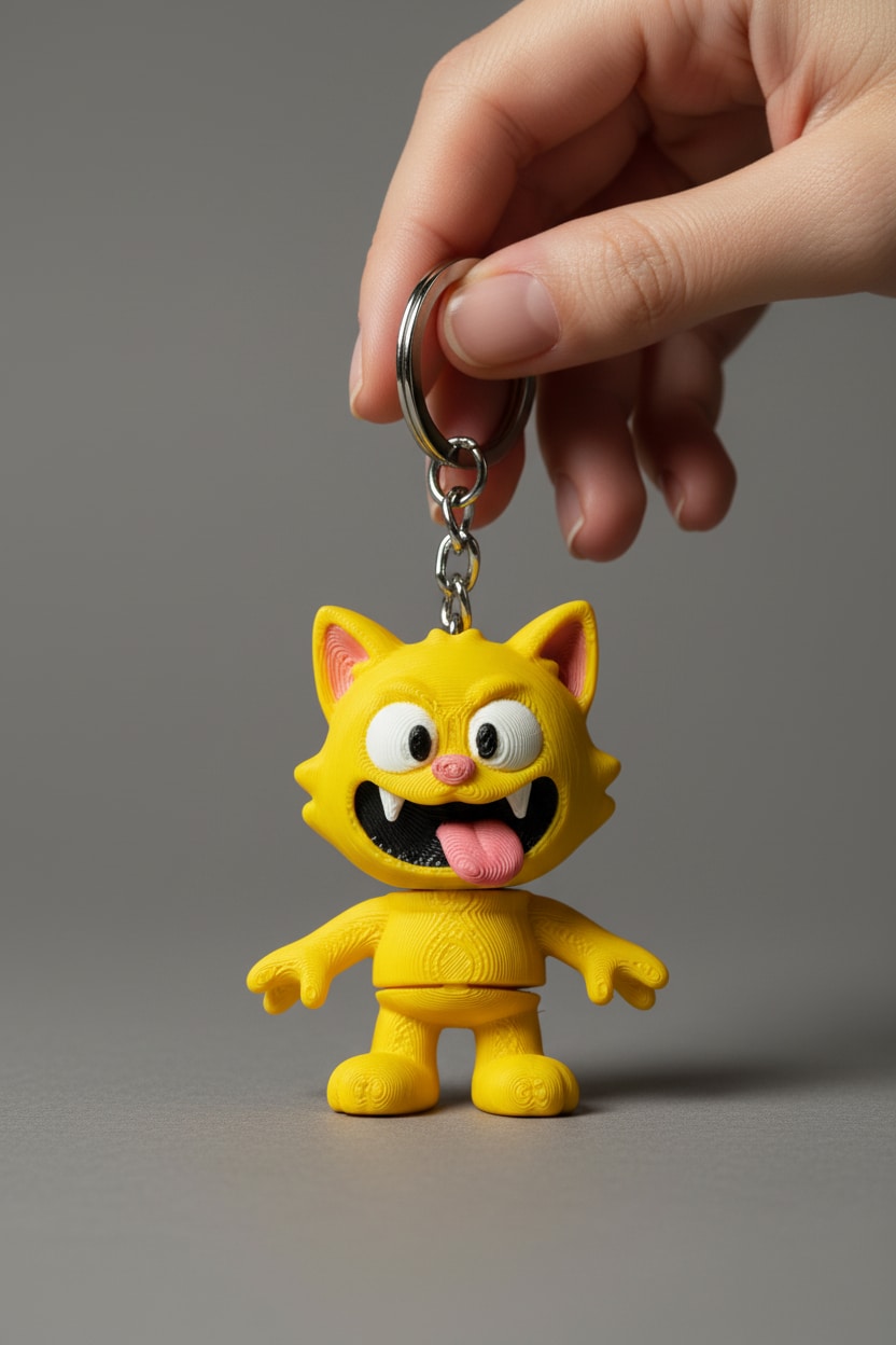 Lifestyle-Shot-Fa71C3De-70D2-4811-Bf3C-6B35Ced36179-Jpeg.jpeg Çılgın Kedi Figürlü Hareketli Anahtarlık - Görsel 1