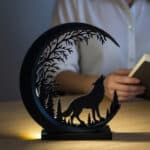 Hilal İçerisinde Uluyan Bozkurt Figürlü Biblo